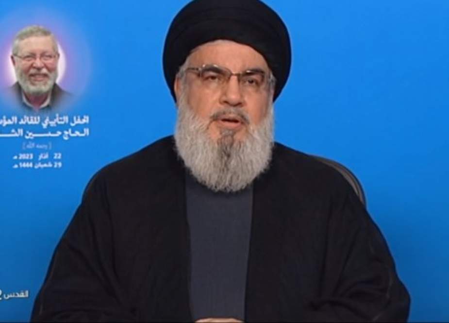 سخنرانی دبیرکل حزب الله لبنان به مناسبت بزرگداشت فرمانده مجاهد «حسین الشامی»