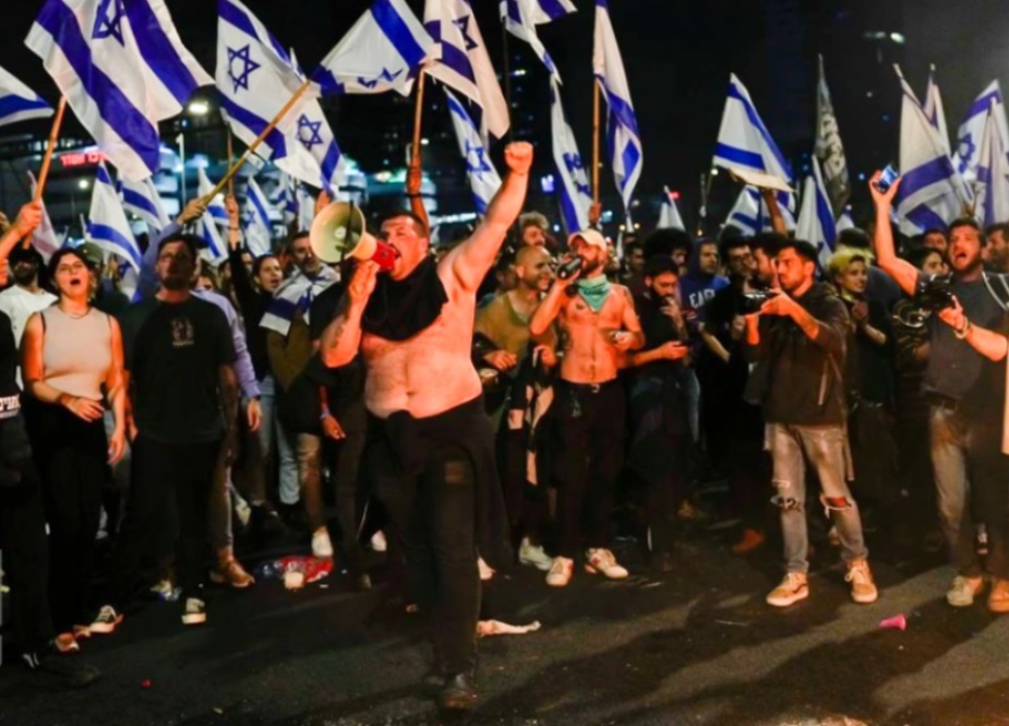 گزشتہ شب اسرائیل میں ہنگاموں کی جھلکیاں
