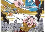 İsrail Qəzzanı bombaladıqca dünya susur - Karikatura