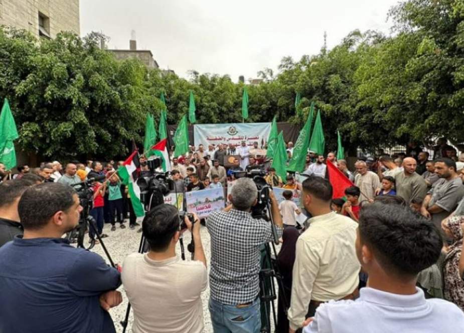 حماس تنظم وقفة نصرة للقدس والضفة جنوب قطاع غزة