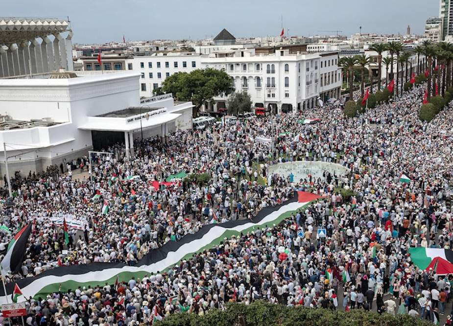 مسيرة مليونية في المغرب رفضاً للتطبيع ونصرة لغزّة ضد العدوان الإسرائيلي