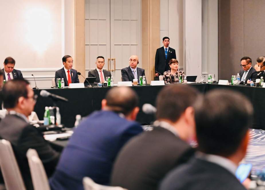Presiden RI Joko Widodo saat menghadiri ABAC ASEAN Caucus Day di San Francisco, Amerika Serikat
