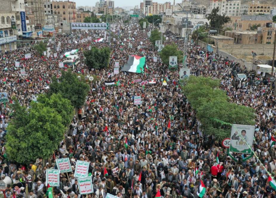 تظاهرات ايرانية يمنية نصرة للشعب الفلسطيني في غزة