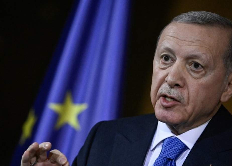 Turkish President Recep Tayyip Erdogan speaks at an event in Berlin