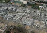 Blocks of buildings leveled by Israeli strikes in Zahra district on the southern outskirts of Gaza City
