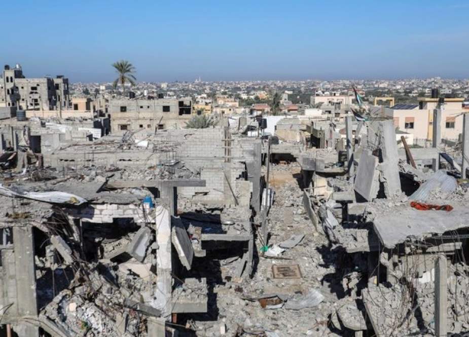 Destruction caused by Israeli air strikes in Khan Yunis, Gaza