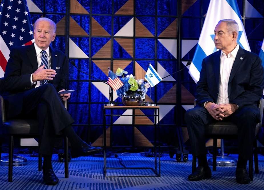 Joe Biden and Benjamin Netanyahu in Tel Aviv