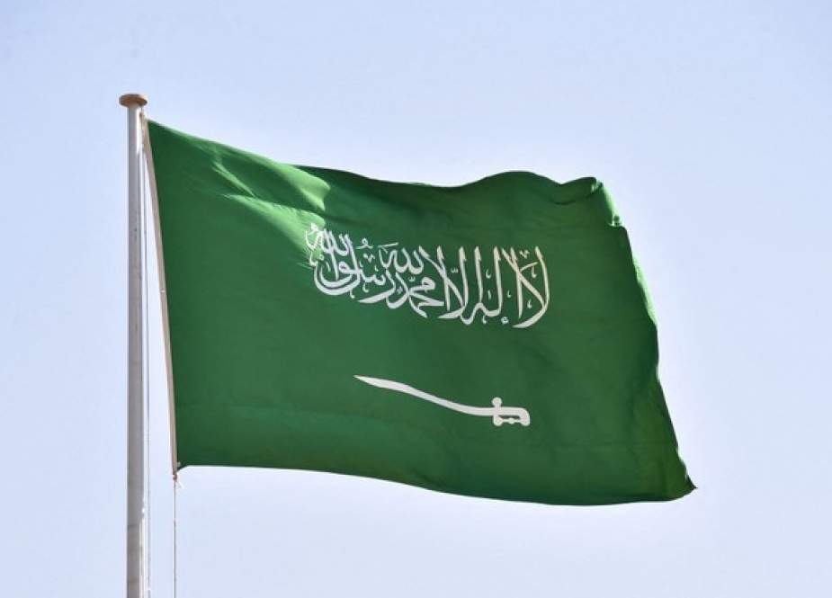Saudi national flag flies in Riyadh, Saudi Arabia