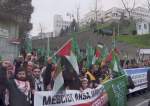 Turkish protesters rally in front of the US Consulate General in Istanbul to slam US support for the Israeli war on Gaza