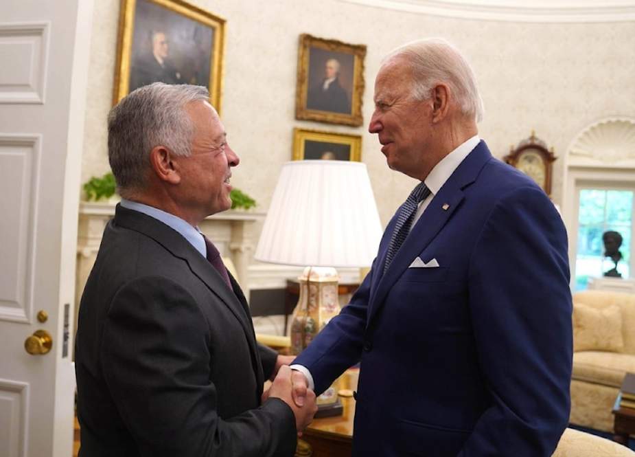 US President Joe Biden welcoming Jordan