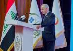 Iraq’s President Abdul Latif Rashid addresses the sixth Baghdad International Dialogue Conference in Baghdad