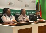 South African Foreign Minister Naledi Pandor, center