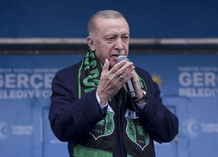 Turkish President and Leader of Justice and Development (AK) Party Recep Tayyip Erdogan